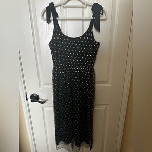 Modcloth Black and Gold Polka Dot Dress